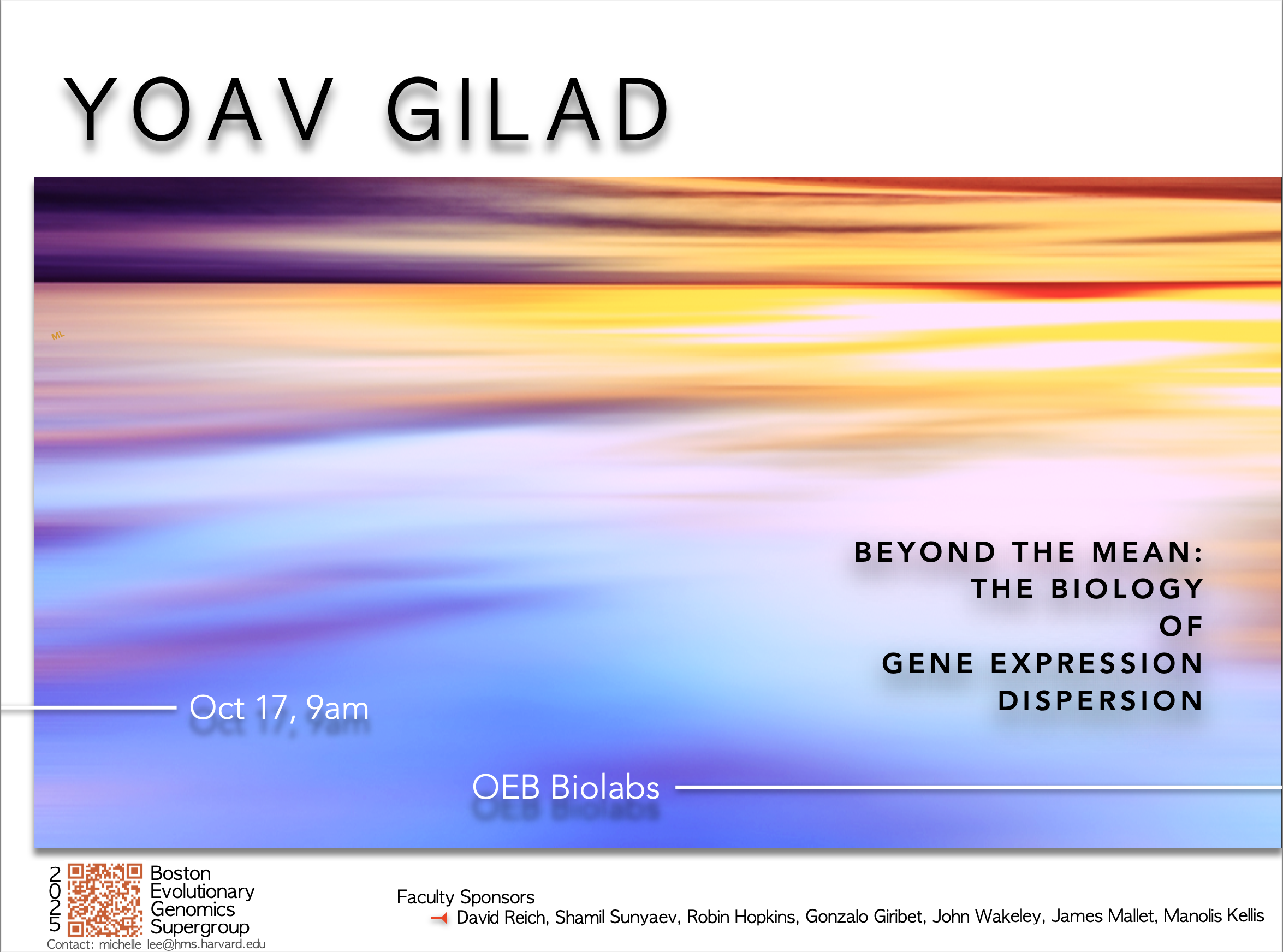 Meeting flyer for Oct 2025 BEGSupergroup_Yoav Gilad