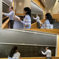 Terence Capellini and Gayani Senevirathne, preparing for their talk