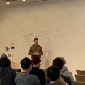 Luke O'Connor taking questions with discussions