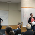 Robin Hopkins and Grace Burgin, starting the talk