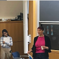 Robin Hopkins introducing the speakers, Terence Capellini and Gayani Senevirathne,to the group
