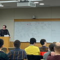 Manolis Kellis, Riley Mangan, and David Reich with discussions