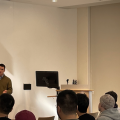Luke O'Connor giving his talk 7