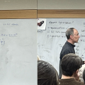 Fernando Seixas discussing with David Reich